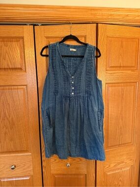 Faherty Indigo Blue Denim Mini Dress